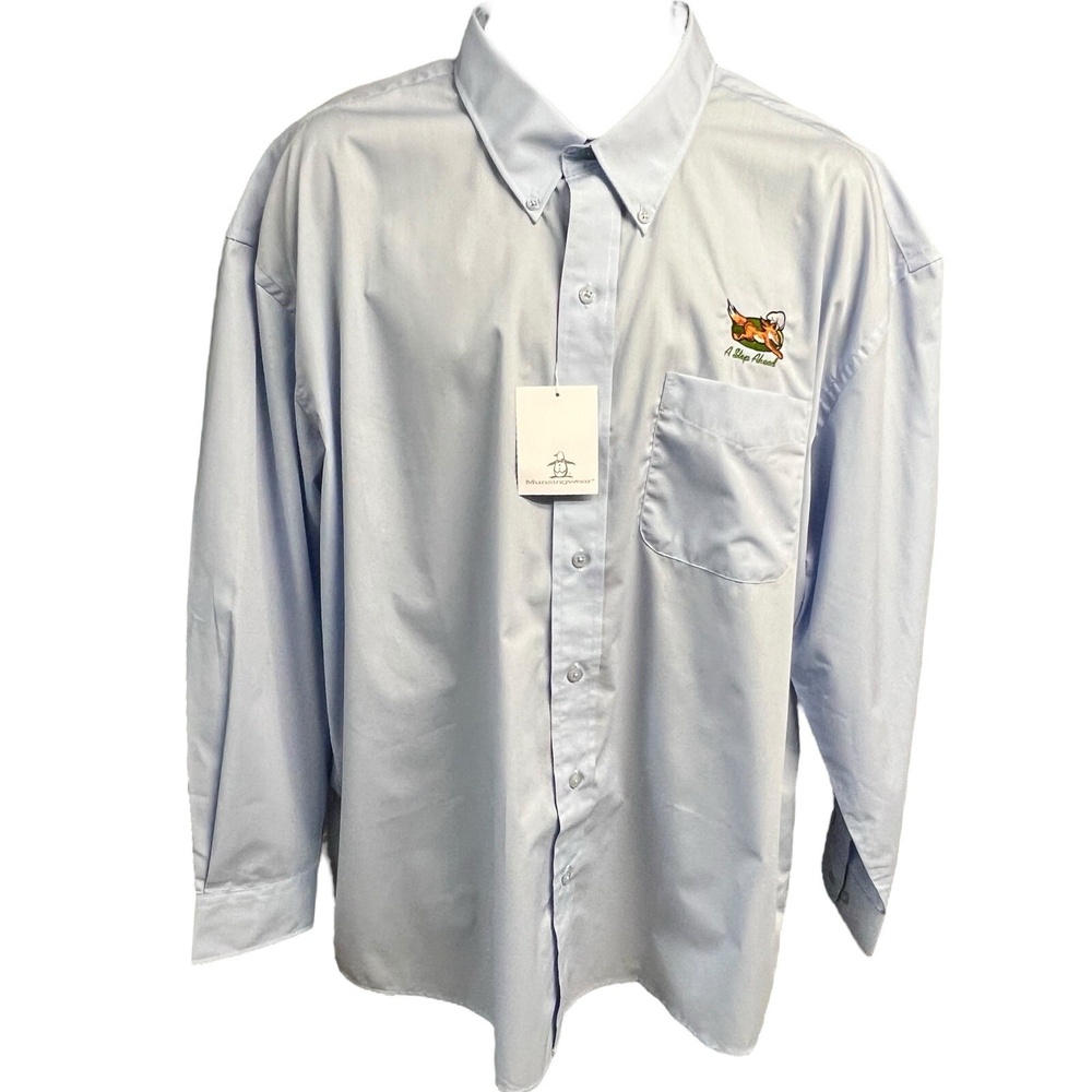Munsingwear Shirt XL Button‎ Down Light Blue A Step Ahead Casual Classic Preppy